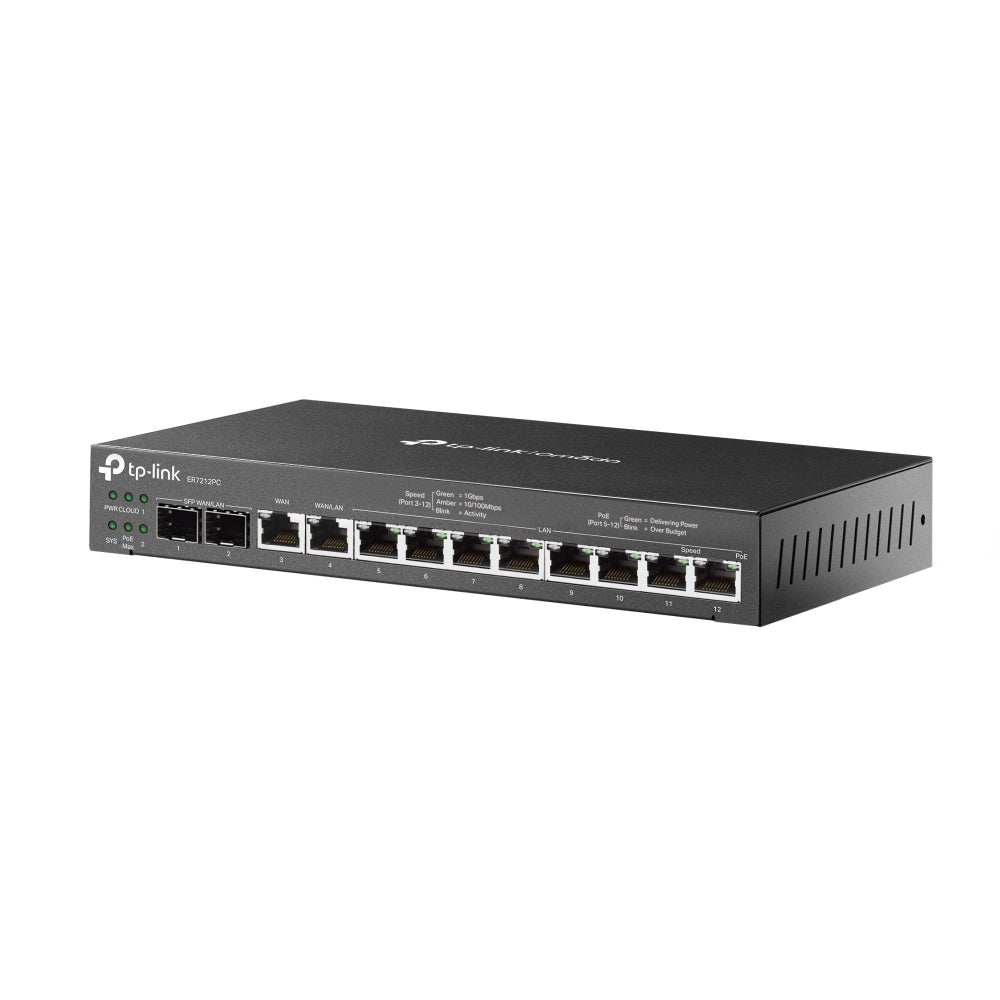 TP-Link ER7212PC Omada 3-in-1 Gigabit VPN Router | Dual-Core CPU, Up to 4× WAN Ethernet Ports, 110W PoE Budget TP-Link ER7212PC Omada 3-in-1 Gigabit VPN Router | Dual-Core CPU, Up to 4× WAN Ethernet Ports, 110W PoE Budget